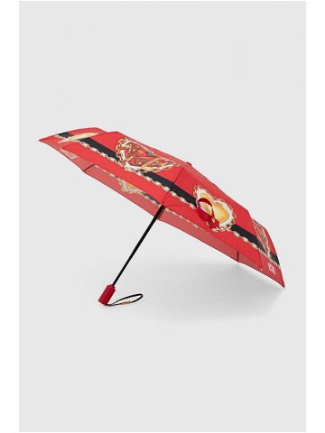 Deštník Moschino červená barva 8951 OPENCLOSEA