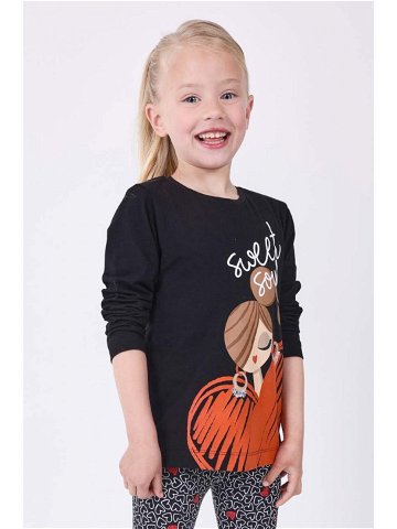 Dětské bavlněné tričko s dlouhým rukávem Mayoral černá barva