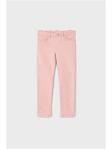 Dětské kalhoty Mayoral růžová barva hladké