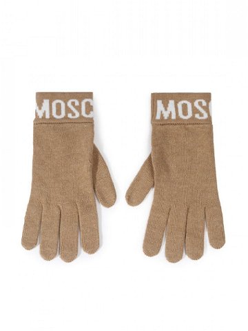 MOSCHINO Dámské rukavice 65232 M2357 Béžová