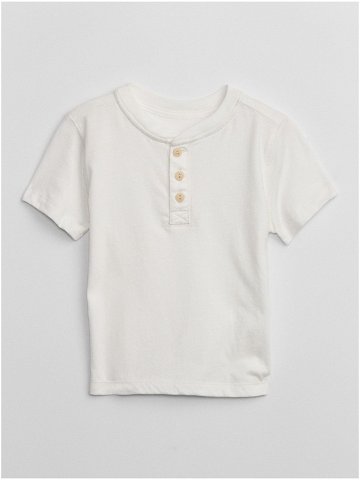 Bílé dětské tričko s knoflíky GAP