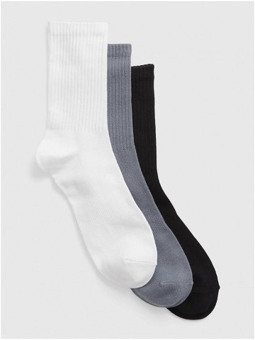 Sada tří párů pánských ponožek v bílé šedé a černé barvě GAP