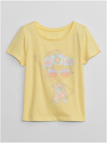 Žluté holčičí tričko s potiskem GAP