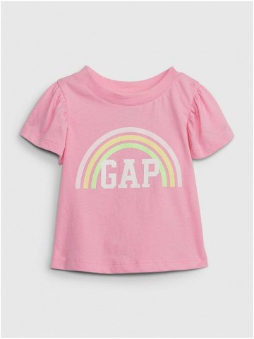 Růžové holčičí tričko s potiskem GAP