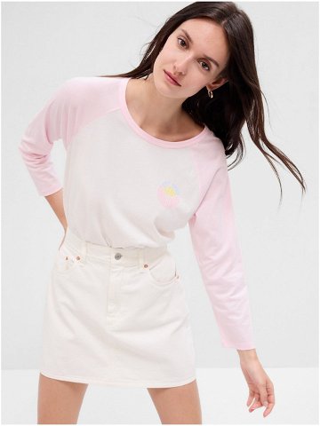 Růžovo-bílé dámské tričko GAP