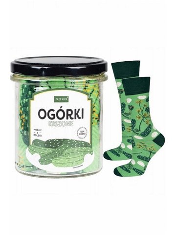 Ponožky SOXO ve sklenici – Kvašené okurky zelená 40-45