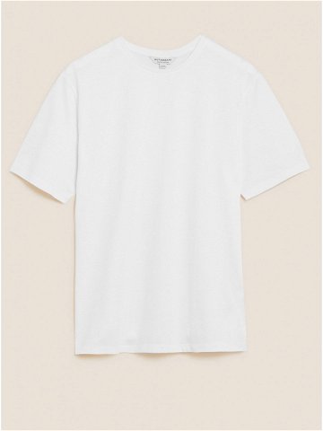 Tričko z prémiové bavlny úzký střih Marks & Spencer bílá