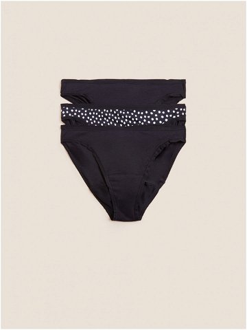 Sada tří dámských menstruačních kalhotek v černé barvě Marks & Spencer