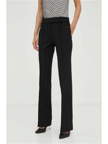 Kalhoty MICHAEL Michael Kors dámské černá barva jednoduché medium waist