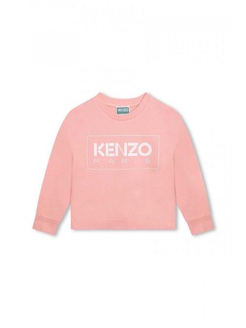 Dětská mikina Kenzo Kids růžová barva s potiskem