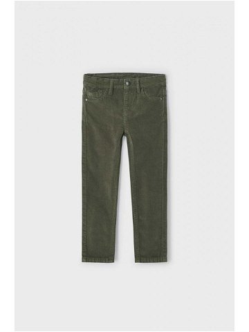 Dětské kalhoty Mayoral zelená barva hladké