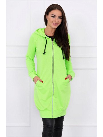Šaty s kapucí mikina zelená neonová UNI