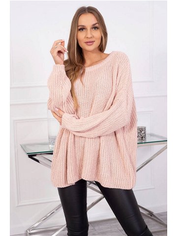 Široký oversize svetr pudrově růžový UNI