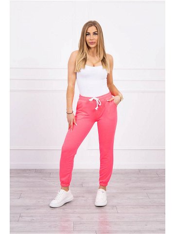 Bavlněné kalhoty růžové neonové UNI