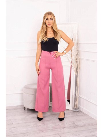 Široké kalhoty tmavě růžové L