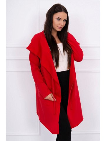 Volná bunda s kapucí v červené barvě UNI