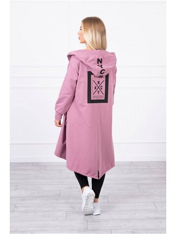 Tmavě růžová bunda oversize s kapucí UNI