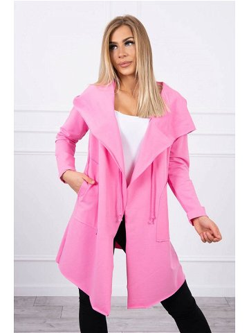 Volná bunda s kapucí růžová UNI