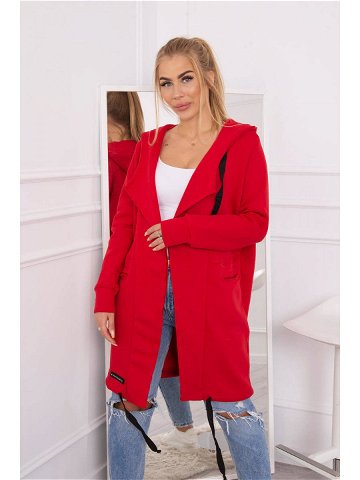 Zateplená bunda s kapucí červená UNI