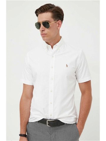 Košile Polo Ralph Lauren bílá barva regular s límečkem button-down