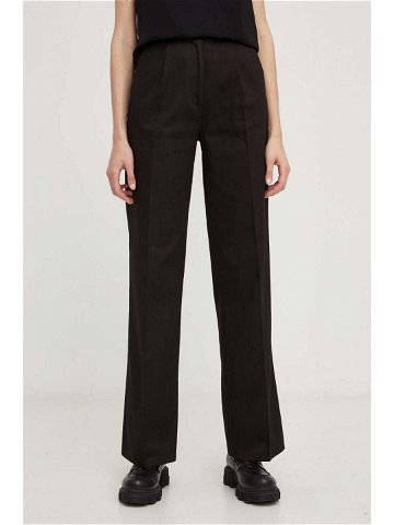 Kalhoty Answear Lab X limited collection NO SHAME dámské černá barva široké high waist