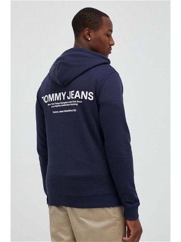 Bavlněná mikina Tommy Jeans pánská s kapucí s potiskem