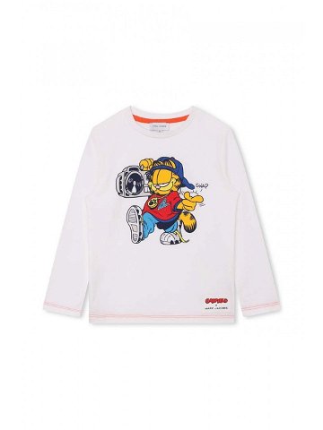 Dětská bavlněná košile s dlouhým rukávem Marc Jacobs bílá barva s potiskem