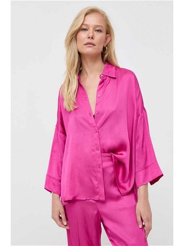 Košile MAX & Co dámská růžová barva relaxed s klasickým límcem