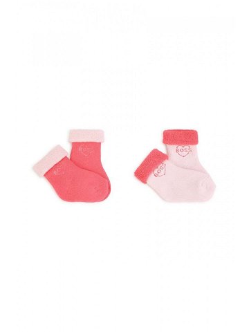 Kojenecké ponožky BOSS 2-pack růžová barva
