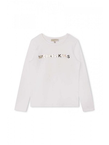 Dětské tričko s dlouhým rukávem Michael Kors bílá barva s potiskem