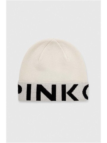 Čepice Pinko béžová barva z tenké pleteniny 101507 A101