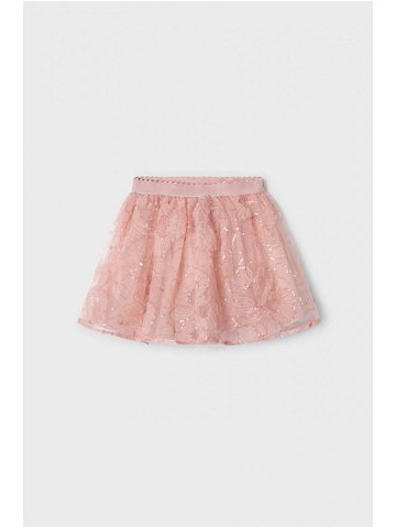 Dětská sukně Mayoral růžová barva mini áčková