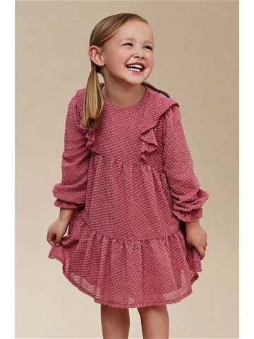Dívčí šaty Mayoral růžová barva mini oversize