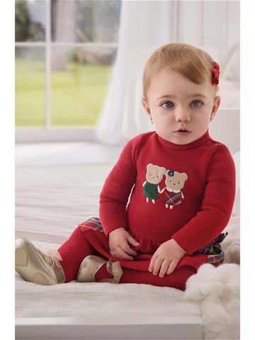 Kojenecká sukýnka Mayoral Newborn červená barva mini áčková