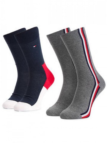 Tommy Hilfiger Sada 2 párů vysokých ponožek unisex 471010001 Tmavomodrá