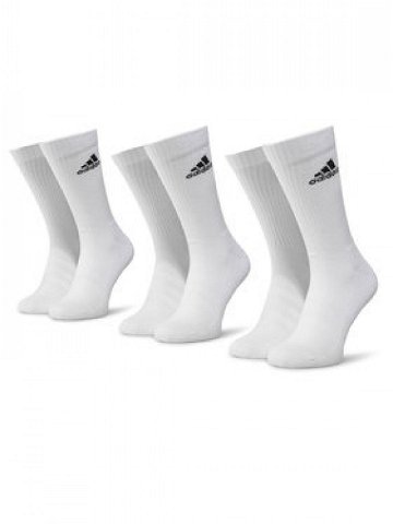Adidas Sada 3 párů vysokých ponožek unisex Cush Crw 3PP DZ9356 Bílá