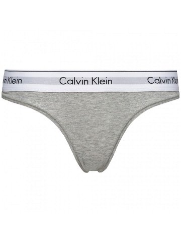 Dámská tanga Thong Modern Cotton 0000F3786E020 šedá – Calvin Klein XS