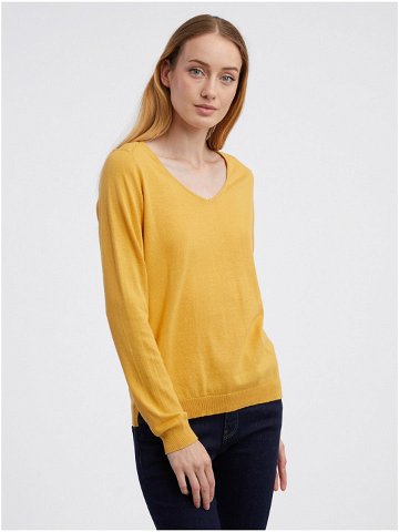 Žlutý dámský basic svetr CAMAIEU