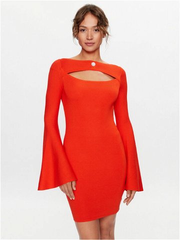 Liu Jo Úpletové šaty WF3123 MS49I Oranžová Slim Fit