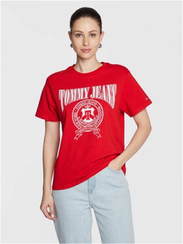 Tommy Jeans T-Shirt Varsity DW0DW14919 Červená Loose Fit