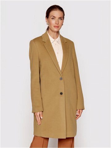 Calvin Klein Vlněný kabát Crombie K20K204155 Hnědá Regular Fit
