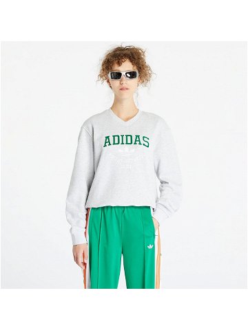 Adidas Originals College Graphic Crew Sweatshirt Light Grey Heather
