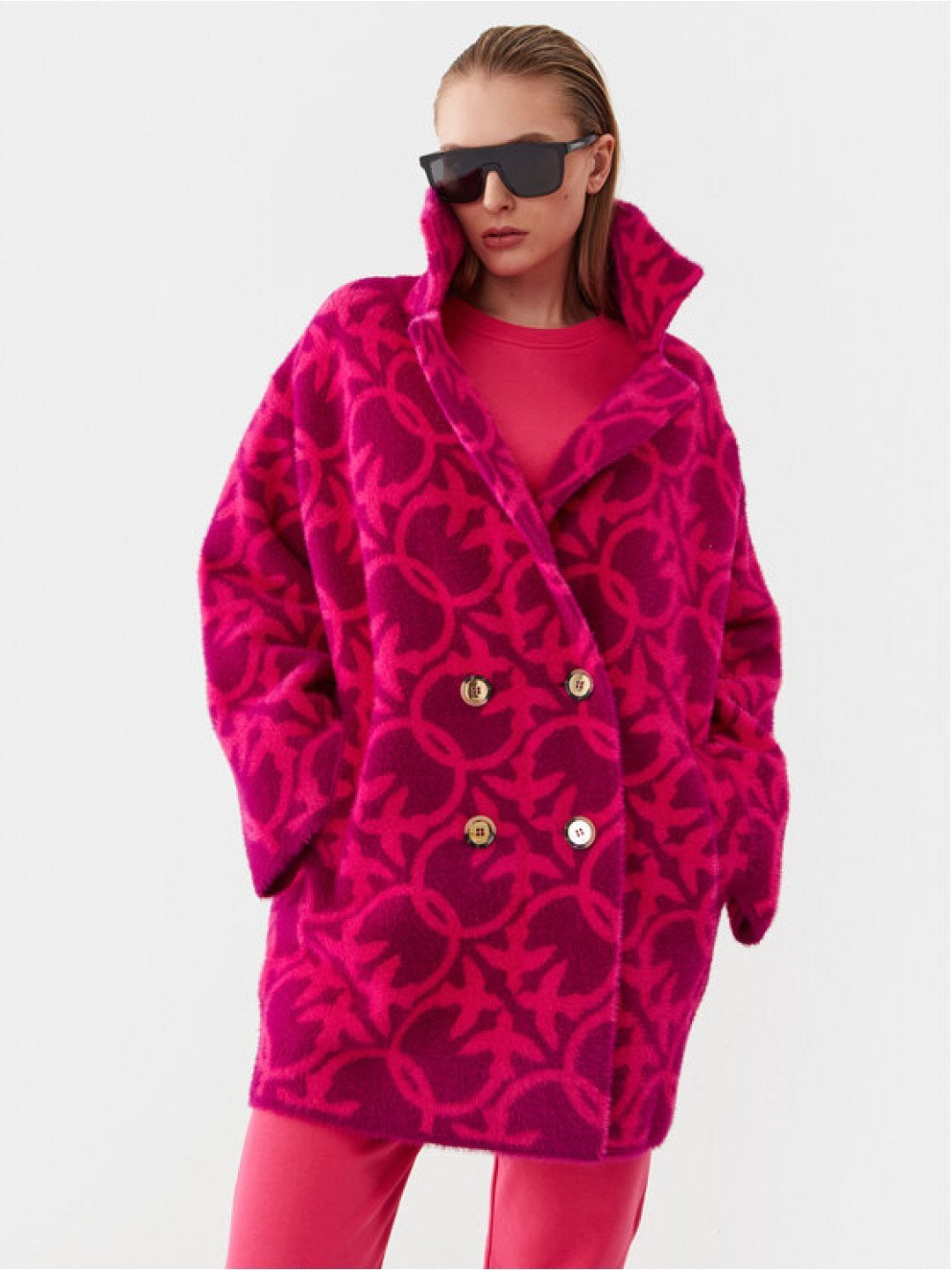 Pinko Kabát pro přechodné období 101573 A116 Růžová Regular Fit