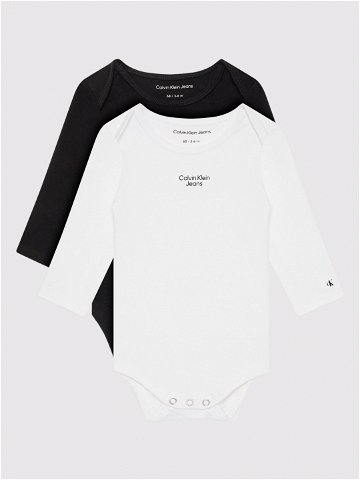 Calvin Klein Jeans Sada 2 kusů dětského body Stack Logo IN0IN00013 Barevná Regular Fit
