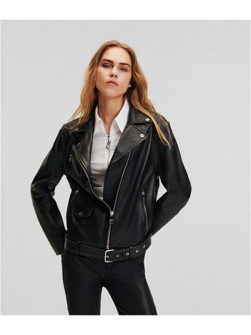 Bunda karl lagerfeld leather biker jacket černá 42