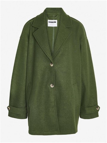 Tmavě zelený dámský kabát Noisy May Alicia
