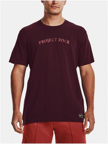 Vínové pánské tričko Under Armour Project Rock Crest HW