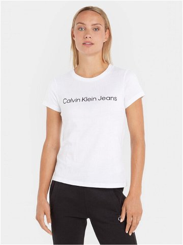 Calvin Klein Jeans T-Shirt J20J220253 Bílá Slim Fit
