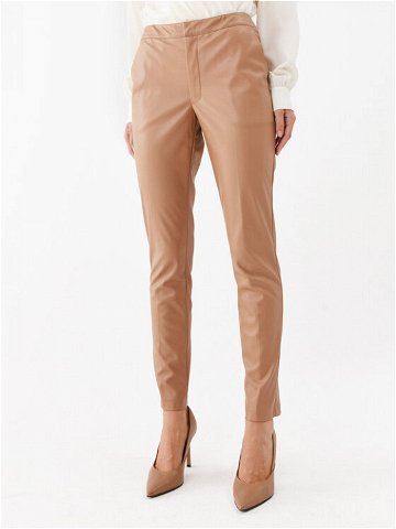 TWINSET Kalhoty z imitace kůže 232TP2905 Béžová Regular Fit