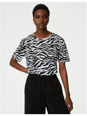 Černo-bílé dámské vzorované tričko Marks & Spencer
